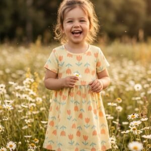 Dress Anak Permpuan Motif Tulip